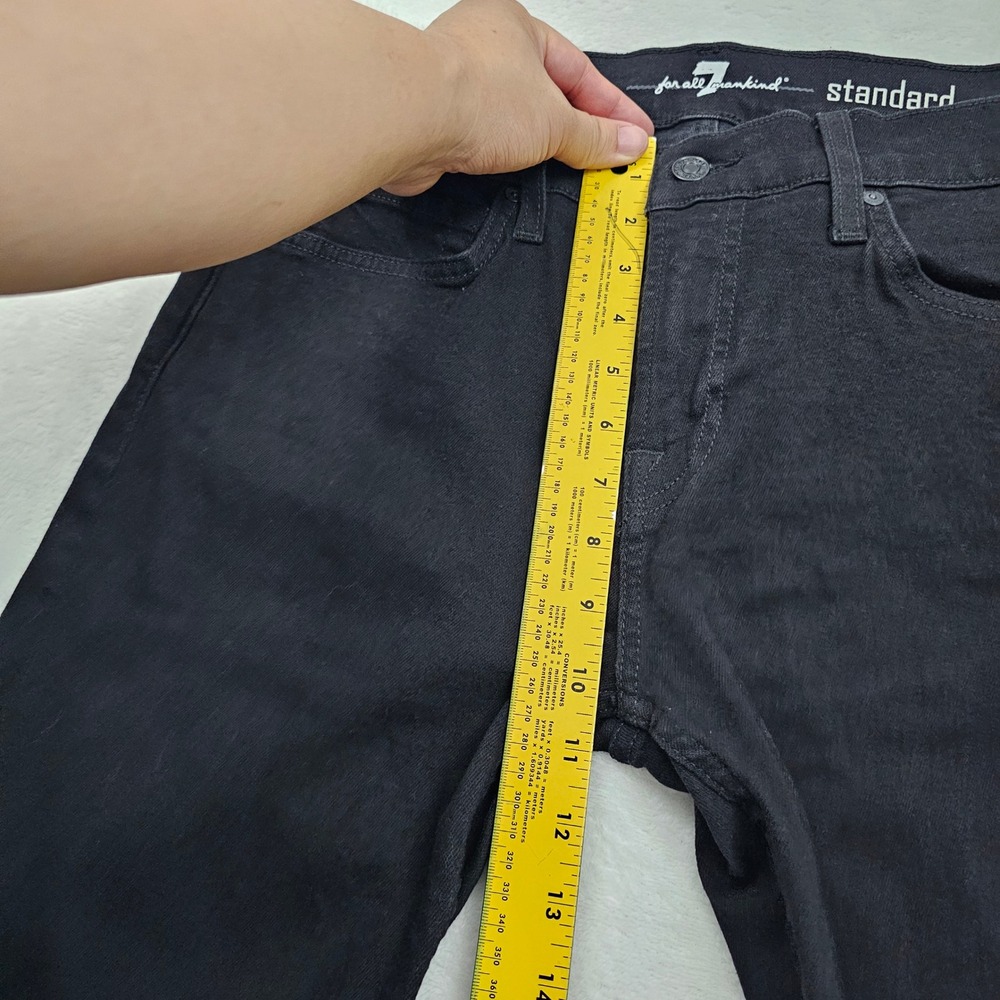 7 For All Mankind Standard Jeans Mens (31) 30x33 Black Straight Leg Stretch * - Picture 10 of 12